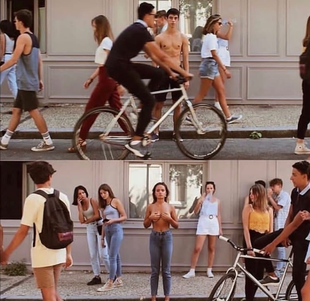 Bah perchè con la ragazza si scandalizzano e non con il ragazzo?
