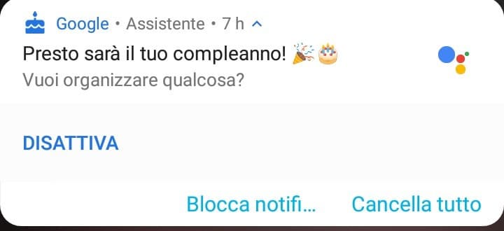 Quando solamente Google si ricorda del tuo compleanno.