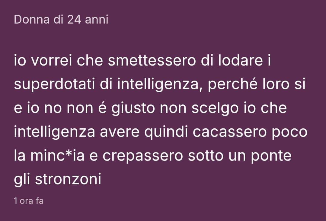 Apro insegreto e cosa mi ritrovo davanti? Questo. Brutto giorno per saper leggere.