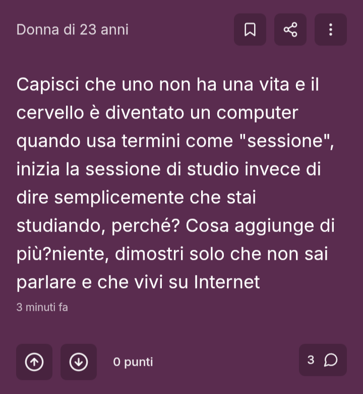 Oh, certo che sta gente deve trovare un modo per lamentarsi davvero di tutto, ma che te ne fotte se uno dice "sessione di studio"? Ma fatti una vita