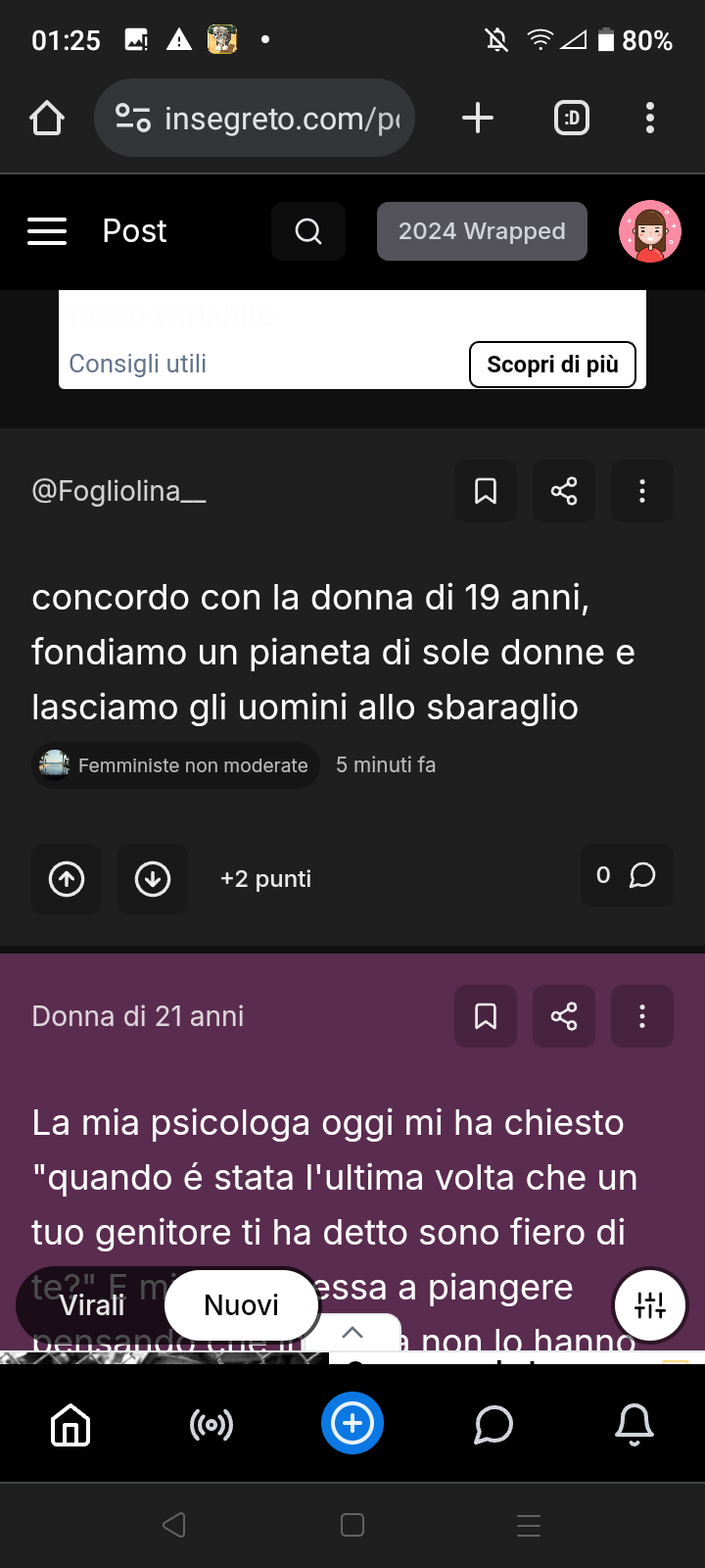 poi voglio vedè quando a 38 anni non trovate un cazzo di partner perchè vi schifano tutte a caso perchè siete grasse brutte o noiose e sono razzisti e
