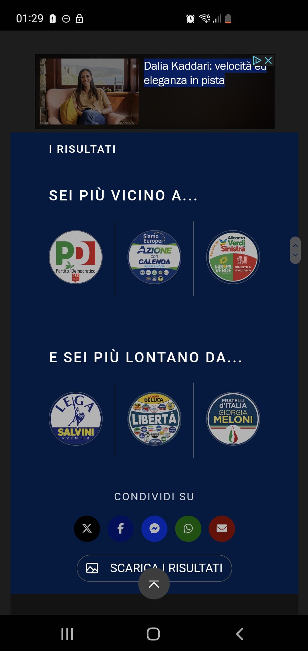 Mi ci ritrovo abbastanza anche se al primo posto speravo in azione