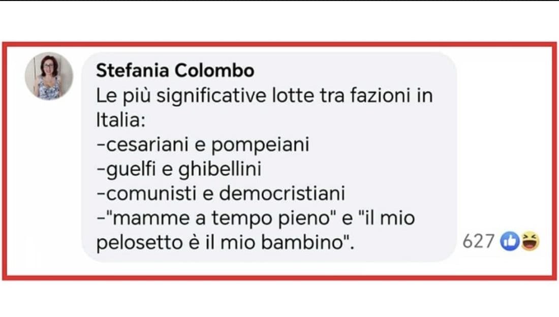 Ma la vera domanda è: voi siete team guelfi o team ghibellini? Team Cesare o team Pompeo? Team Ottaviano o team Marco Antonio?