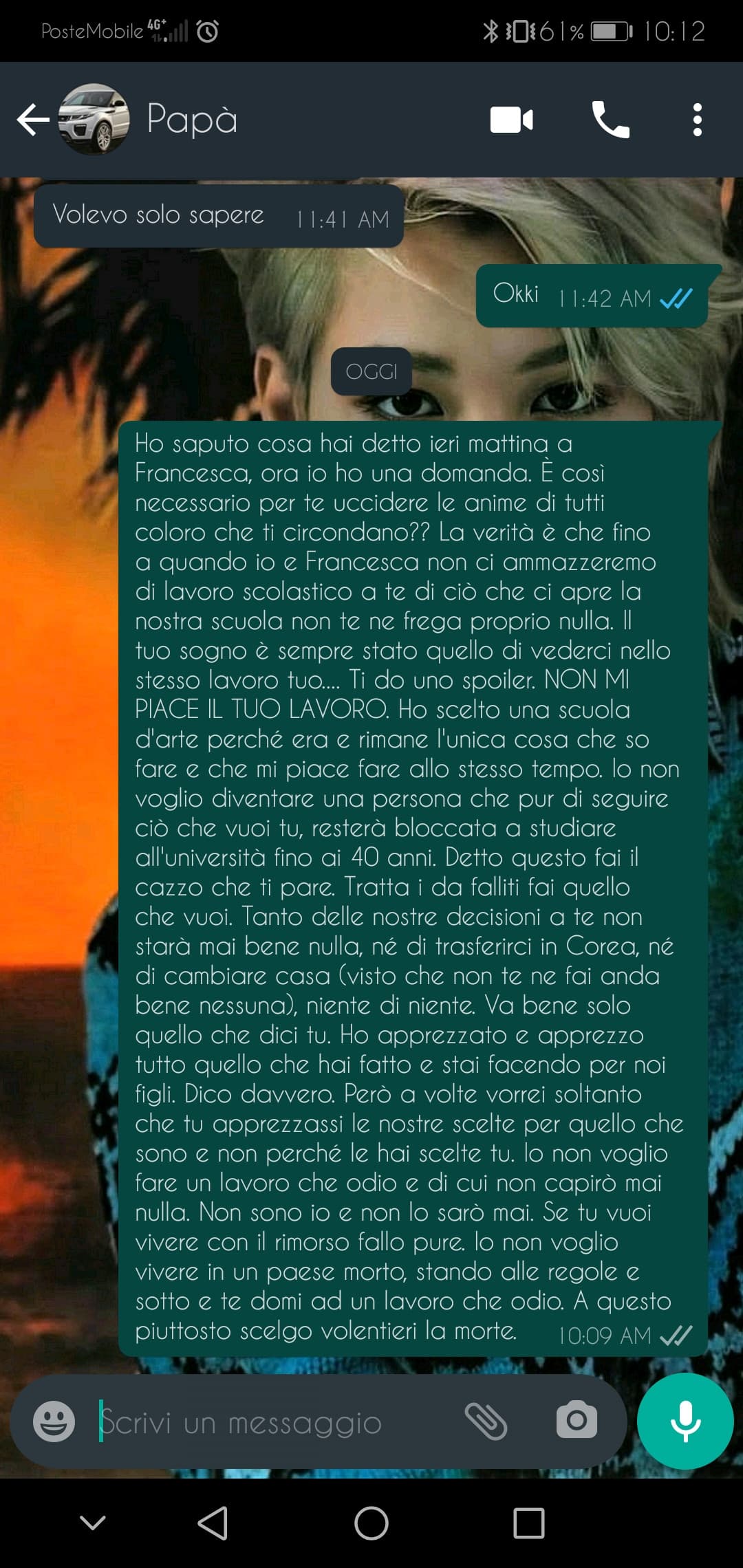 Giuro che se non risponde mi incazzo sul serio. Questa storia deve finire.
