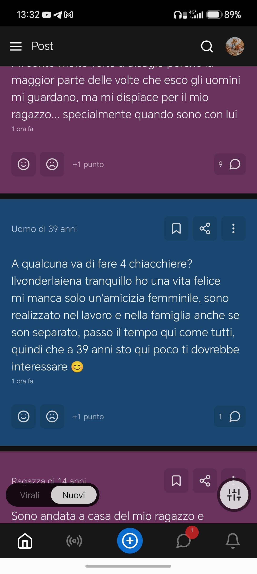 Dibattito aperto tra me e il 39enne