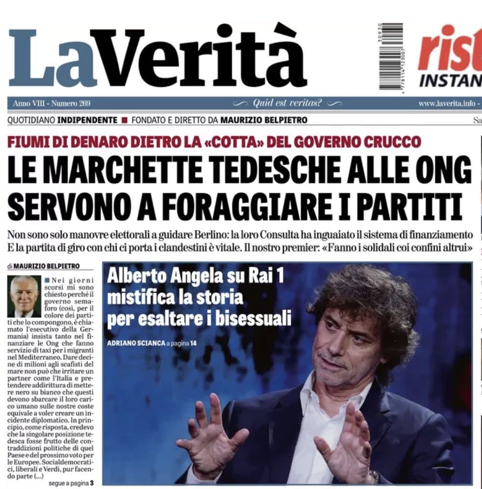 Pensa avere la presunzione di dare lezioni ad Alberto Angela solo per non accettare che sei un retrogrado, persino dei tuoi stessi antenati