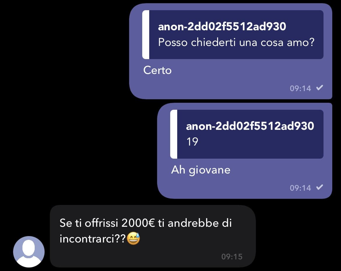 No raga ma questi sono malati…mi sono svegliata con tipo 30 nuove chat su connected2me
