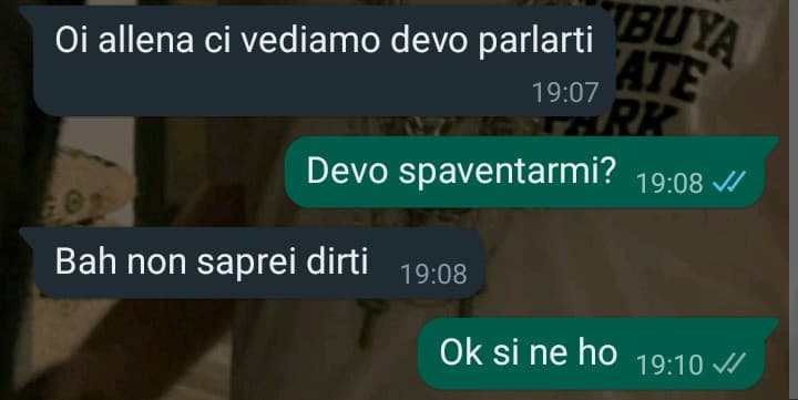 Sto solo morendo di paura non vi preoccupate