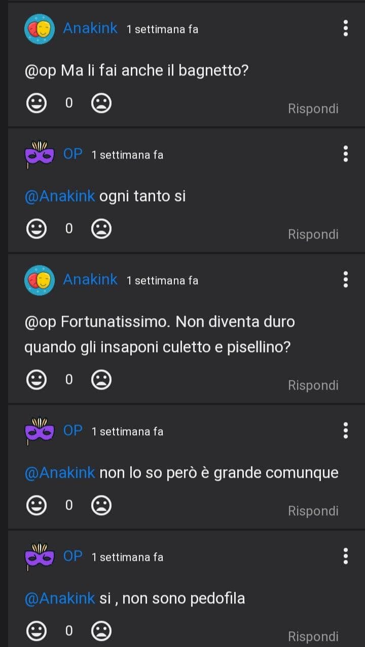Per non dimenticare le conversazioni pedºfile di saulo, alias riccardo 35 enne 🥸