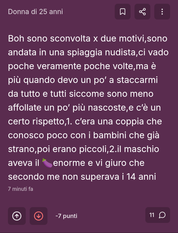 Gianporlo, se devi per forza scrivere qui le tue fantasie sessuali, almeno evita di parlare di gente sotto i 18 anni