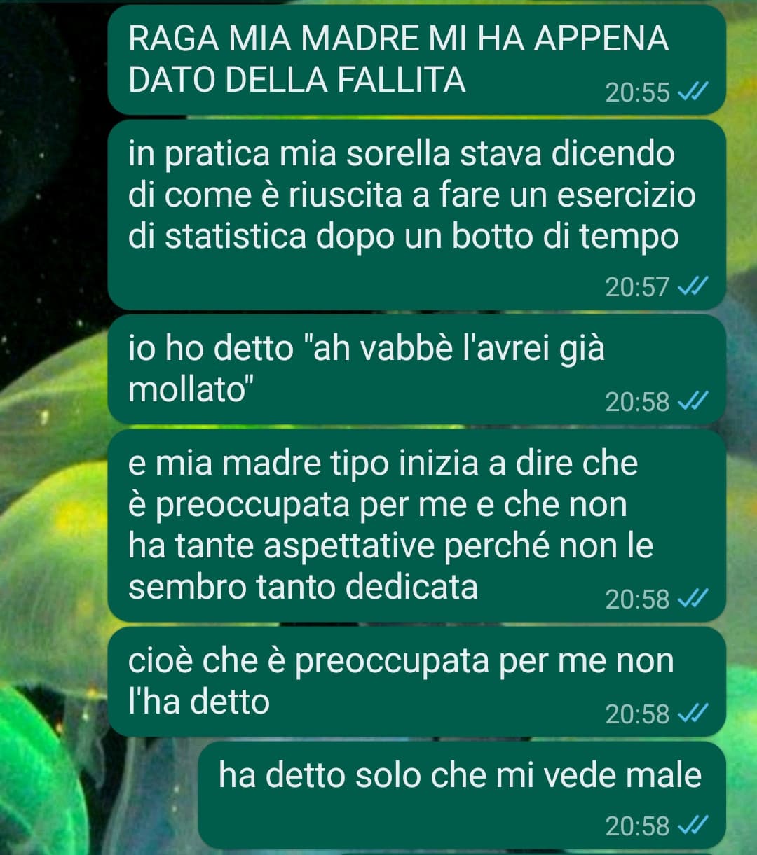 "ma', mi hai appena dato della fallita?" "*resta in silenzio*". i need a cigarette .