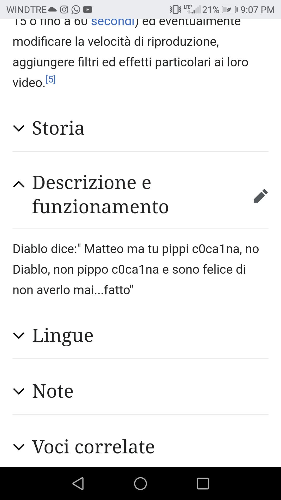 Raga andate a cercare su internet "tik tok wikipedia" e nella sezione descrizione è funzionamento vi uscirà questo...non so chi lo abbia modificato, ma è un genio ahahah.